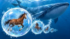 Una bolla di gas di balenottera azzurra può contenere un cavallo intero