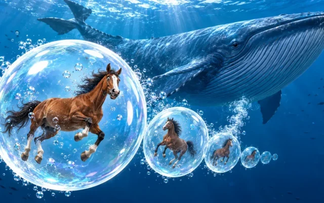 Una bolla di gas di balenottera azzurra può contenere un cavallo intero